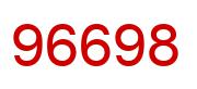 Number 96698 red image