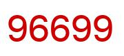 Number 96699 red image