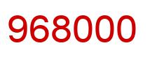 Number 968000 red image
