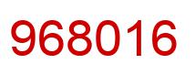 Number 968016 red image