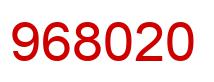 Number 968020 red image