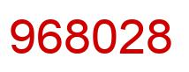Number 968028 red image