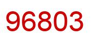 Number 96803 red image