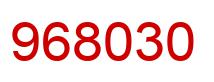 Number 968030 red image