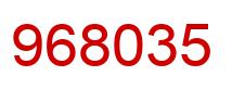 Number 968035 red image