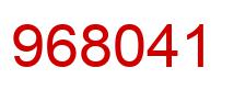 Number 968041 red image