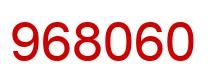 Number 968060 red image