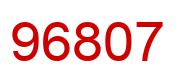 Number 96807 red image