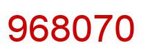 Number 968070 red image
