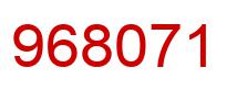Number 968071 red image