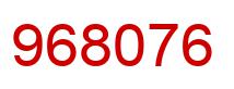 Number 968076 red image