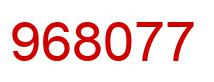 Number 968077 red image