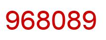 Number 968089 red image