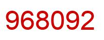 Number 968092 red image