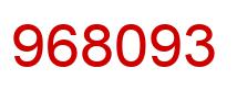 Number 968093 red image