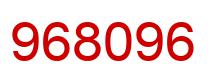 Number 968096 red image