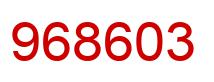 Number 968603 red image