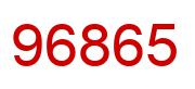 Number 96865 red image