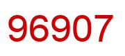 Number 96907 red image