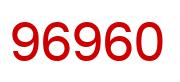 Number 96960 red image