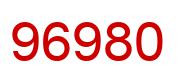 Number 96980 red image