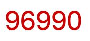 Number 96990 red image