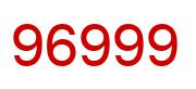 Number 96999 red image