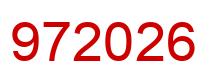 Number 972026 red image