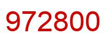 Number 972800 red image