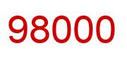 Number 98000 red image