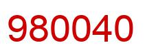 Number 980040 red image
