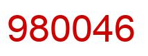 Number 980046 red image