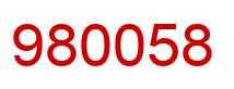 Number 980058 red image