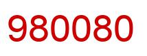 Number 980080 red image
