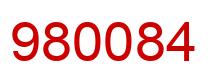 Número 980084 imagen rojo