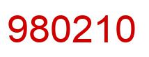 Number 980210 red image