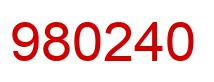 Number 980240 red image