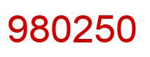 Number 980250 red image