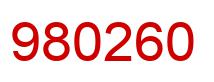 Number 980260 red image