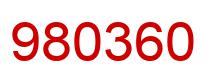 Number 980360 red image