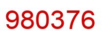 Number 980376 red image