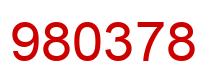 Number 980378 red image