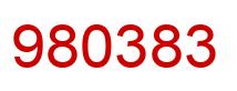 Number 980383 red image