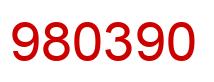 Number 980390 red image