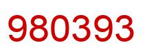 Number 980393 red image