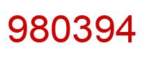 Number 980394 red image