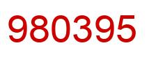 Number 980395 red image