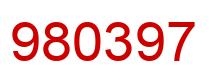 Number 980397 red image