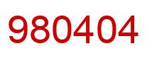 Number 980404 red image