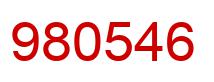 Number 980546 red image